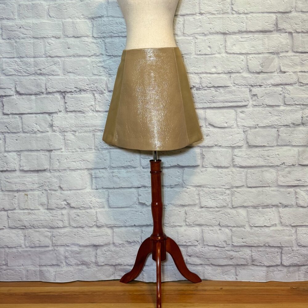 Neil Barrett Camel Faux Leather Mini Skirt